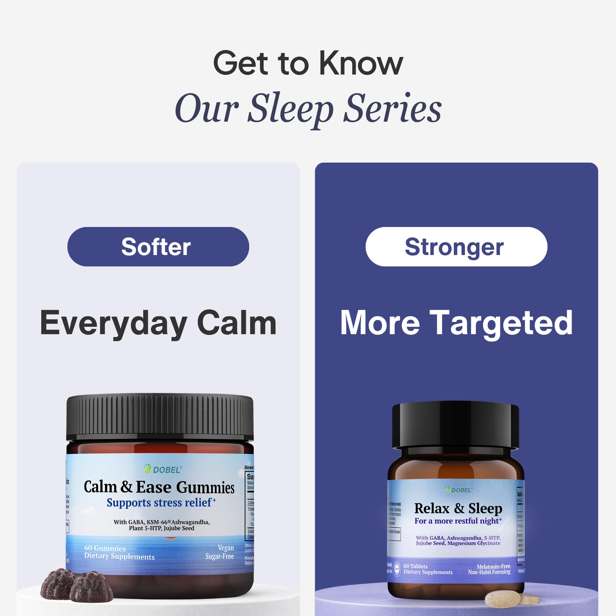 DOBEL Relax & Sleep - Melatonin Free Sleep Aid for Adults - Magnesium Glycinate, Ashwagandha, GABA & 5-HTP - Non-Habit Forming Support for Deep Sleep & Evening Calm - 60 Tablets — Amazon image 8