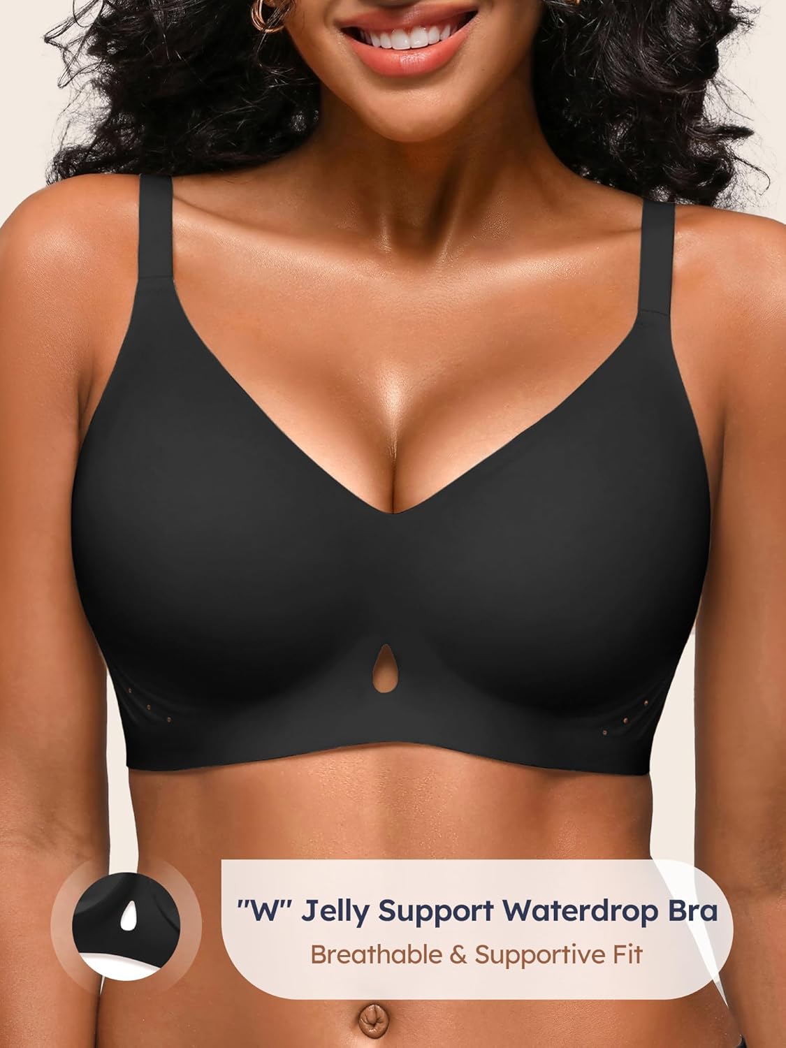S-L Wireless Jelly Bras for Women with Support - Seamless Bra No Underwire Full Coverage Comfort T-Shirt Bralette - Image 3