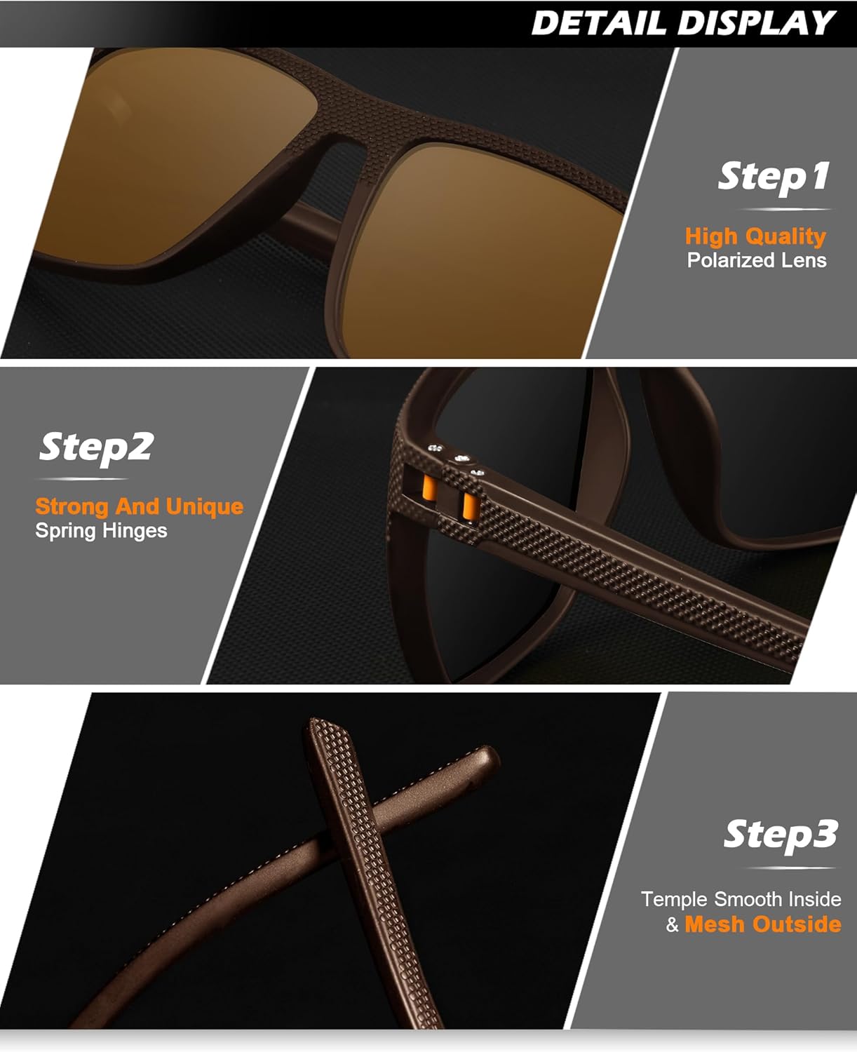NSSIW Mens-Sunglasses Polarized Sunglasses Men : Classic Sun Glasses with UV Protection for Driving Fishing Golf 4 Packs