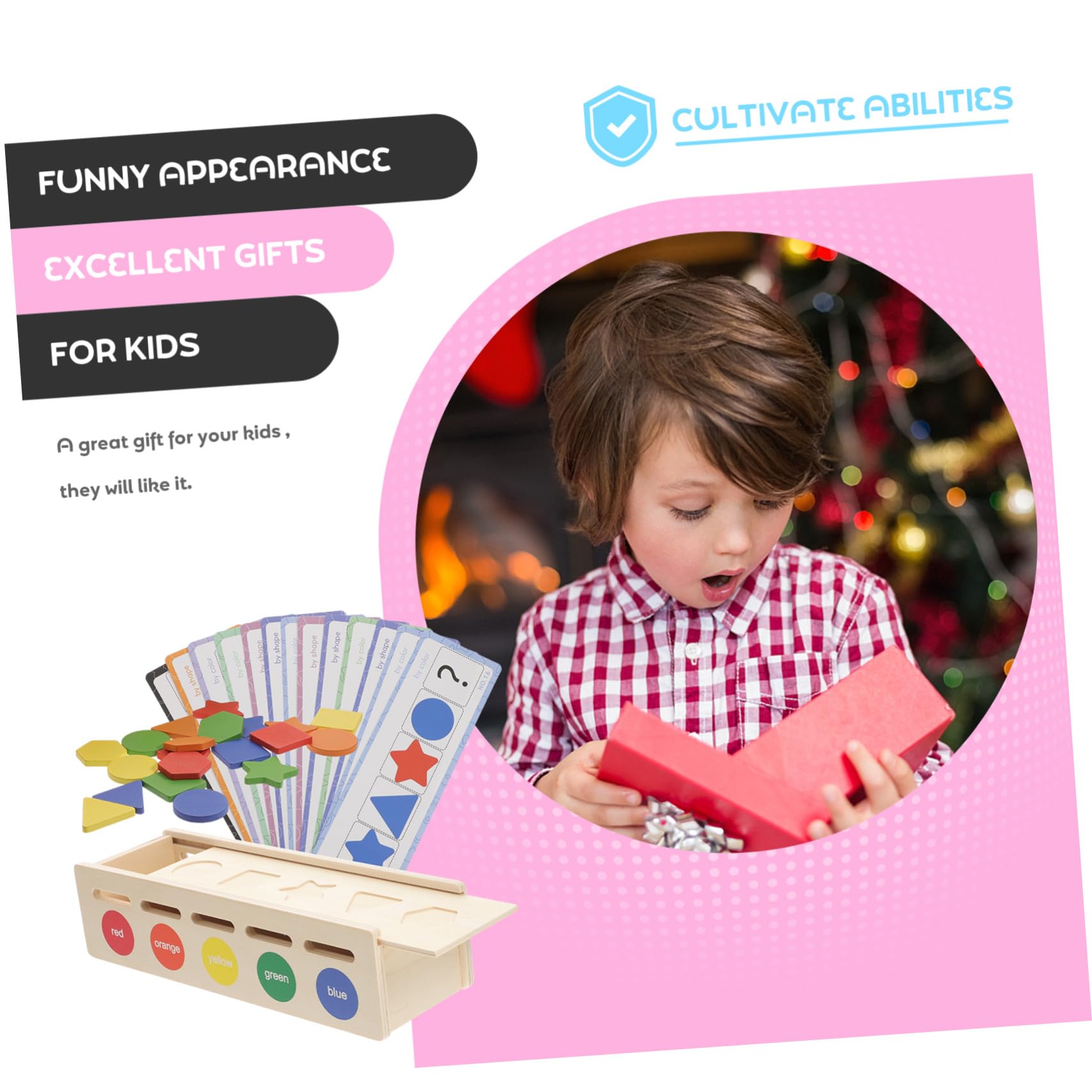 Juego de Clasificación de Madera Colores para Niños, Juguete Sensorial para Desarrollo Temprano y Aprendizaje