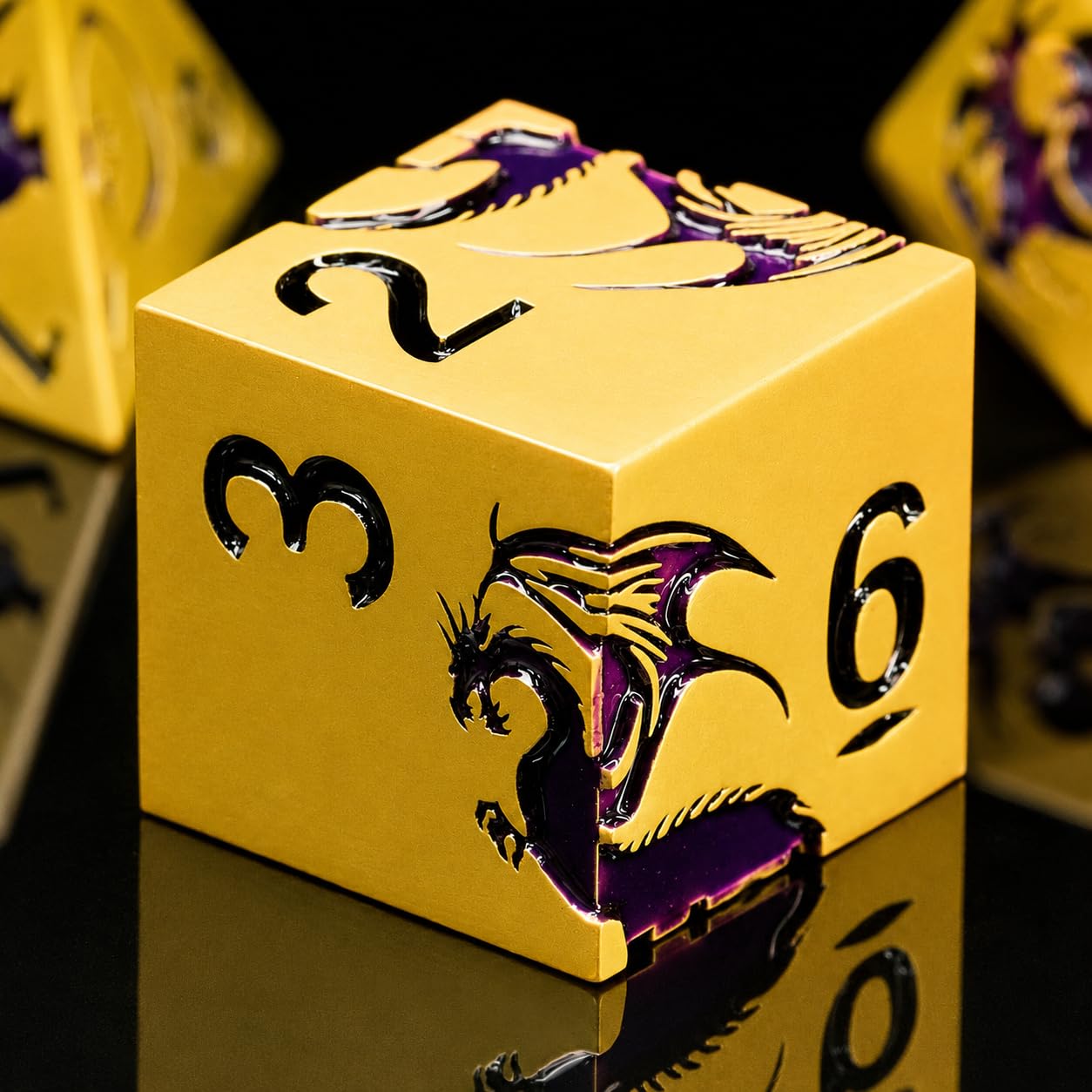 HNCCESG Metal Dice Set for DND, 7Pcs Dragon Polyhedral Dice,Purple — image 1
