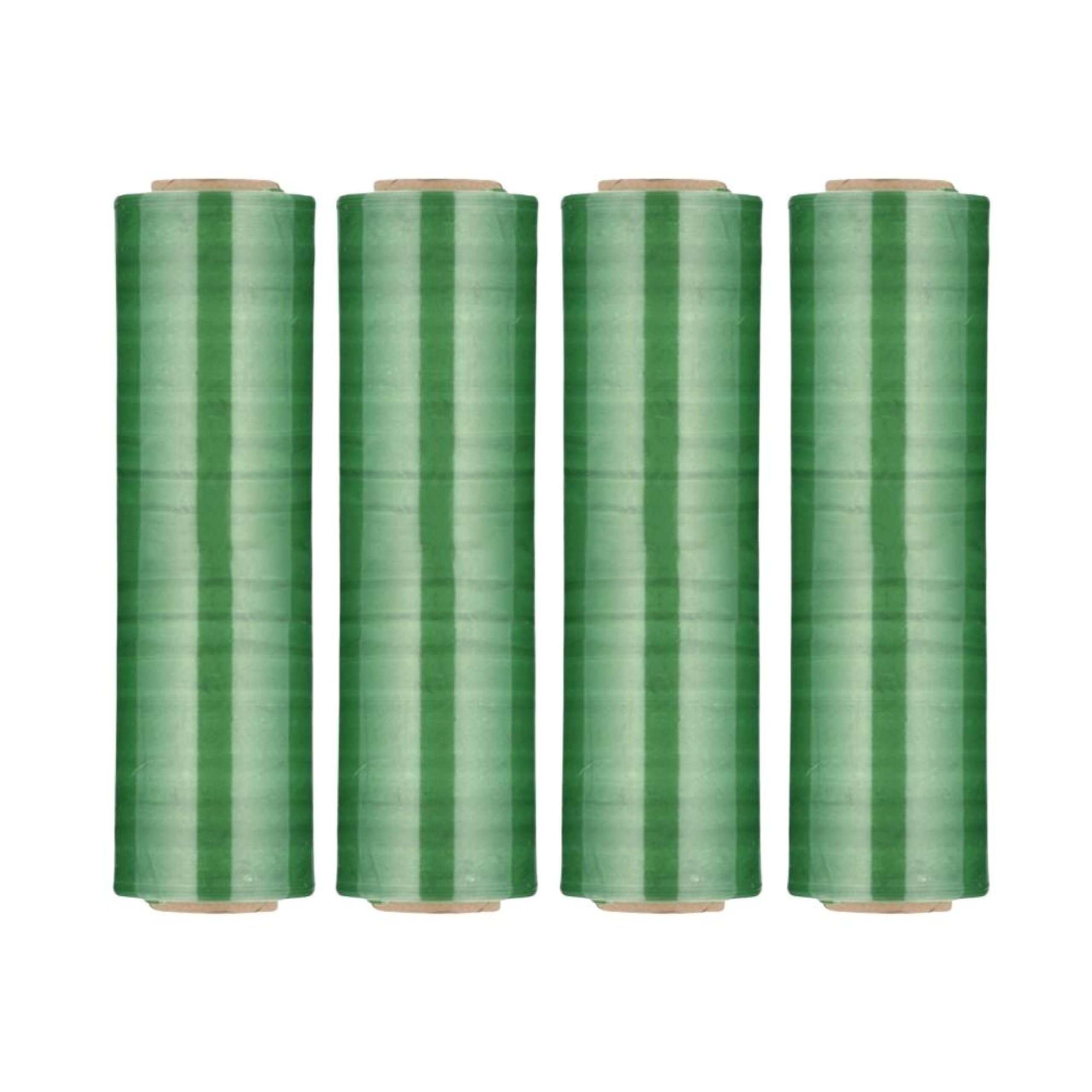 PSBM Green Stretch Wrap, 4 sztuki, 45 cm x 3500 m, grubość 63 mm, przyciemniane/przezroczyste rolki folii rozciągającej do pakowania palet