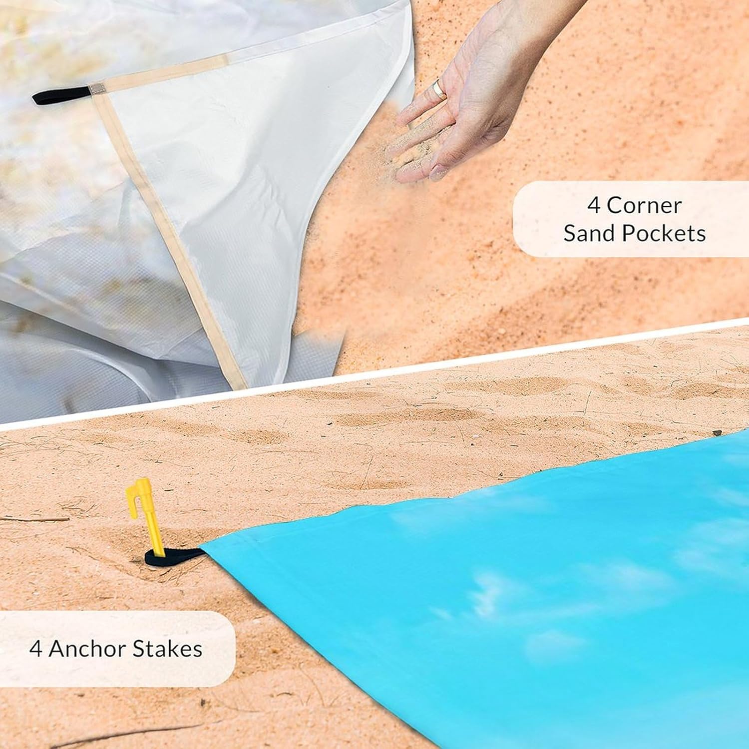 Custom Waterproof Beach Blanket - Personalized Sandproof Beach Mat with Photo Text - 110'' x 118'' Oversized Travel Blanket for Picnic Camping