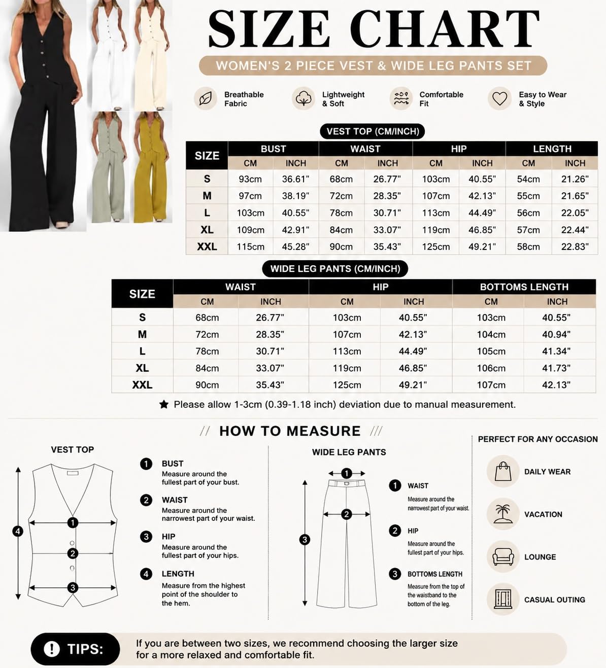 Ensemble Femme Chic Et Elegant Ensemble Deux Pièces Pour Femme Gilet En Lin Sans Manches À Col En V Et Pantalon Large Assorti Idéal Pour Le Travail Les Voyages Et Les Occasions Décontractées