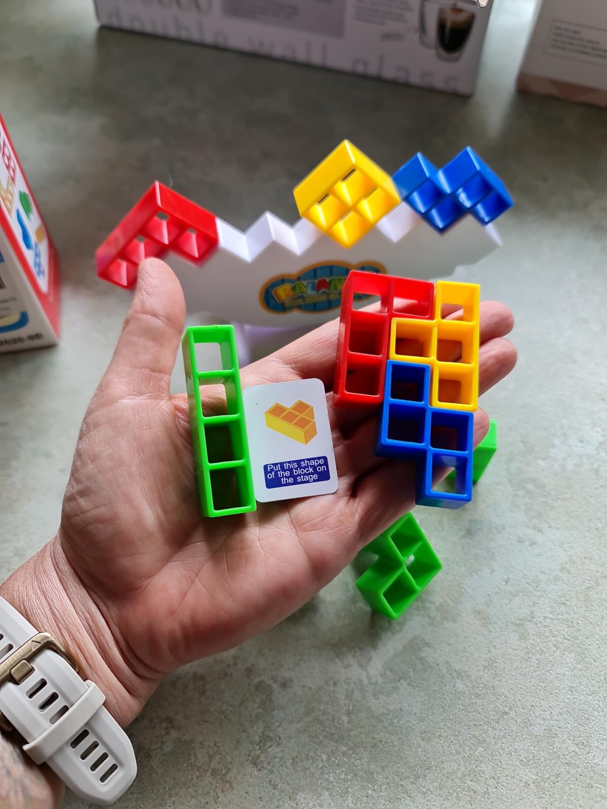 48 Pcs Tetra Tower Balance Stacking Blocks Game, Board Games for 2 ...