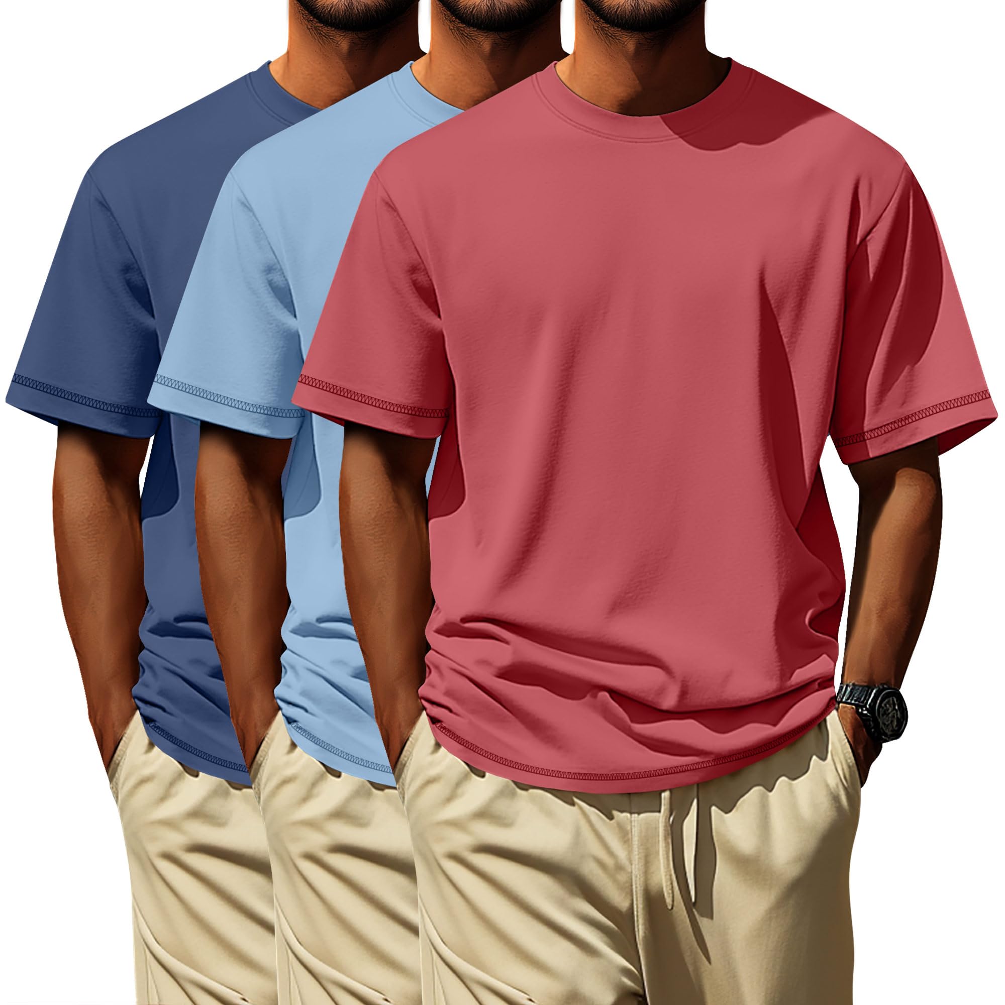 Neer 3 Pack Big and Tall T-Shirts for Men L-7xl Tops