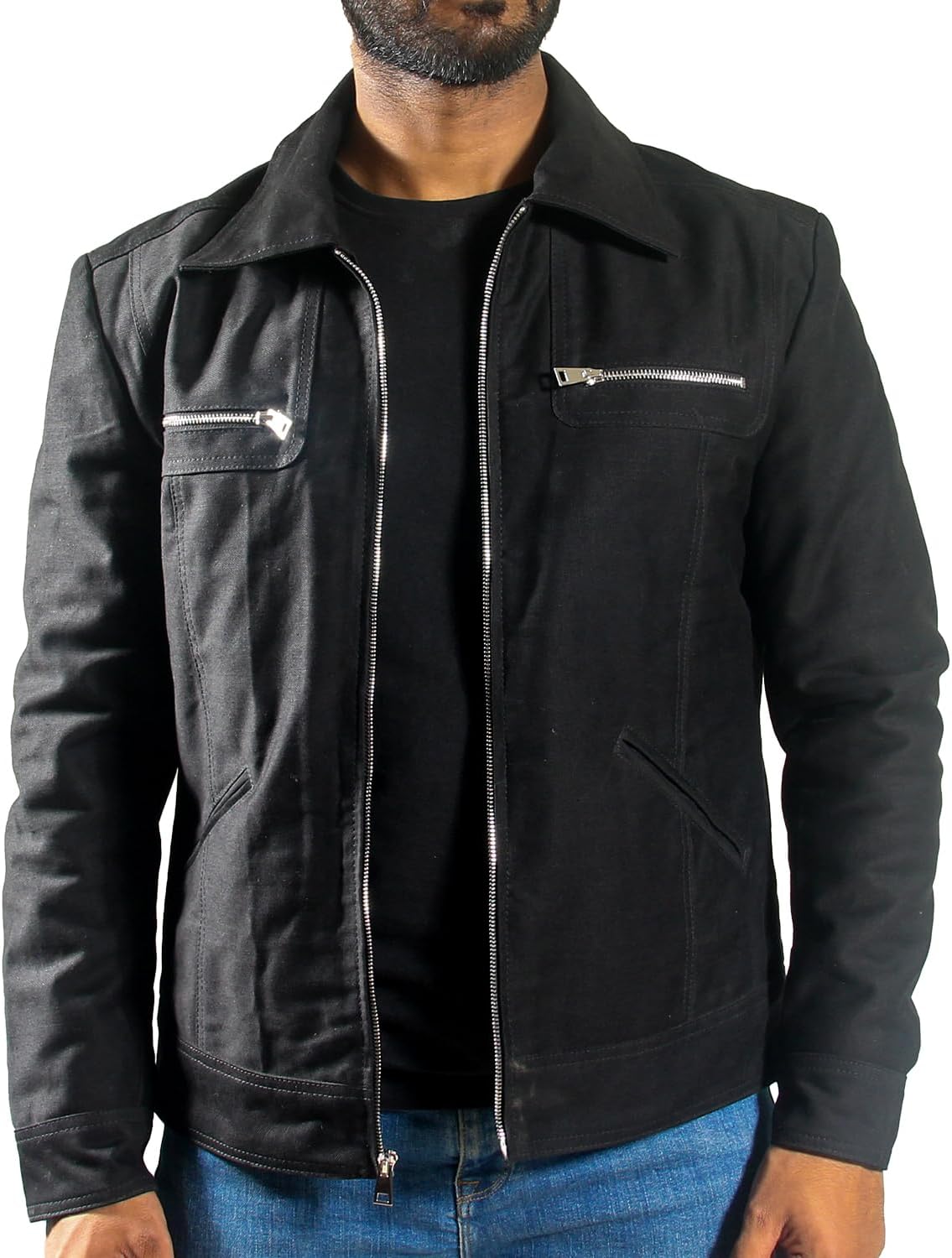 Mens Denim Jacket Versatile Black Denim Coat Style Australia Ubuy