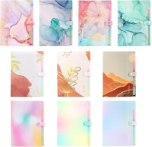 Miniatura 8 de Ddaowanx Carpeta de archivos expansible, organizador de archivos de plástico de acordeón tamaño carta A4, 5 carpetas de bolsillo para documentos,