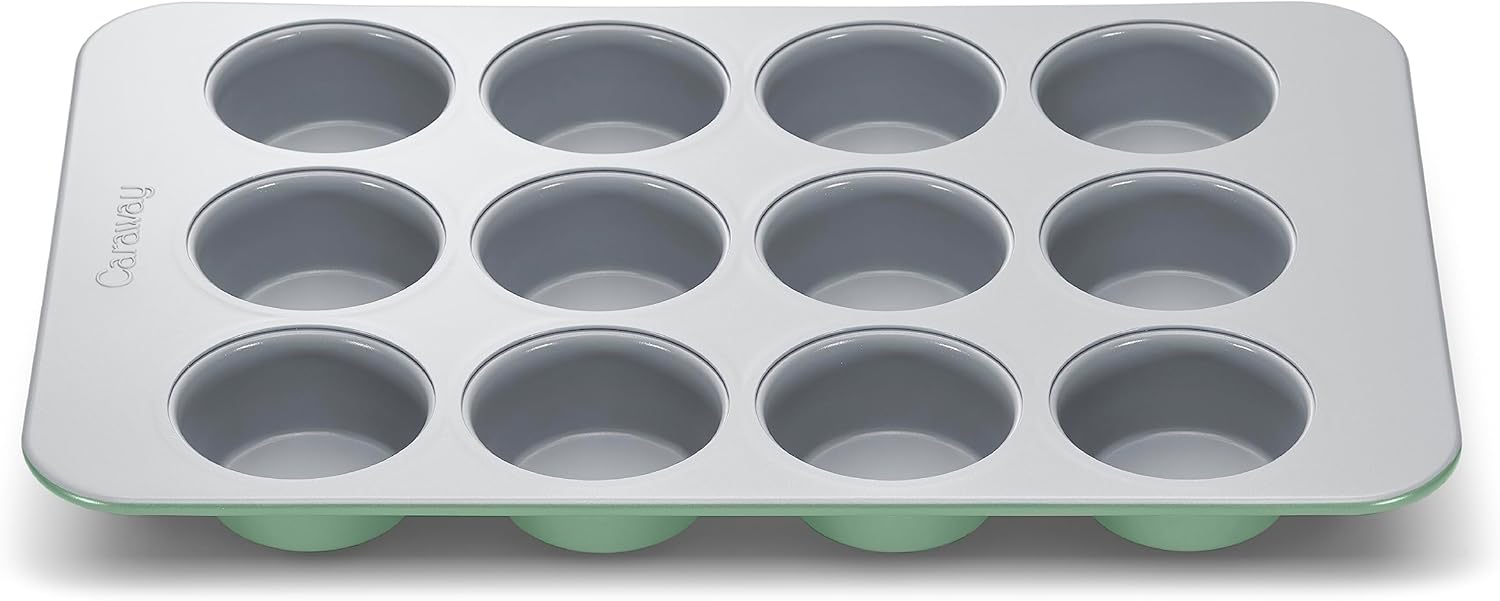 Caraway Non-Stick Ceramic 12-Cup Muffin Pan - Naturally Slick Ceramic Coating - Non-Toxic, PTFE & PFOA Free - Perfect for Cupcakes, Muffins, and More - Thumbnail 3