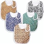 KiddyStar Organic Cotton Baby Bibs for Boys & Girls - Soft, Absorbent Teething & Drool Bibs - Adjustable Snaps for Toddlers