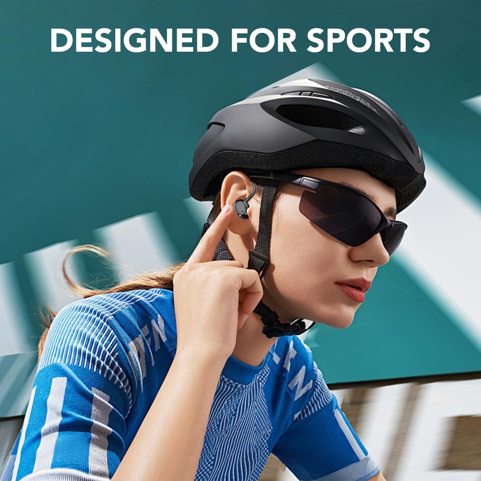 Écouteurs de sport Bluetooth 5.3 sans fil avec micro HD, HiFi stéréo basses profondes, 72 heures d'autonomie, double affichage LED, étanchéité IP7, avec crochet d'oreille