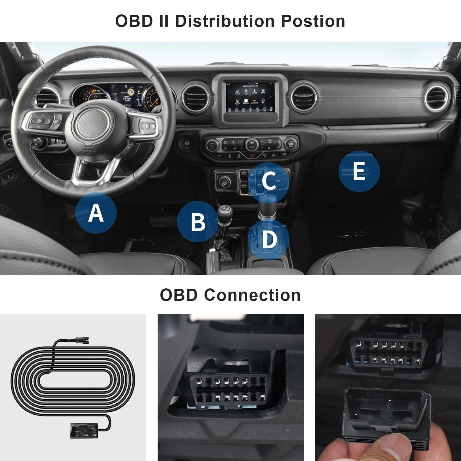 mangoal OBD Cable Dash Cams, Upgrade Parking Monitoring, Hardwire Wire Kit