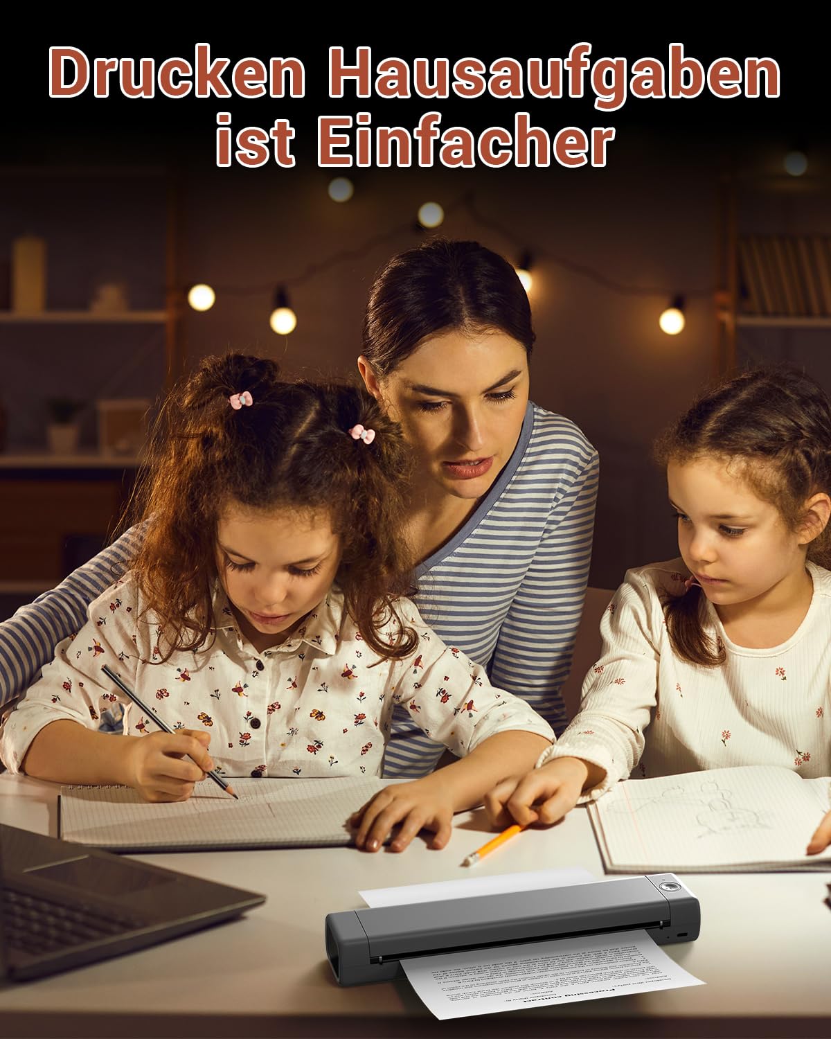 Phomemo M08F A4 Grau Tragbarer Drucker mit Tragetasche & 100 Blatt A4 Thermopapier, Kabelloser Bluetooth Mobildrucker für Reisen, Auto, Büro & Zuhause