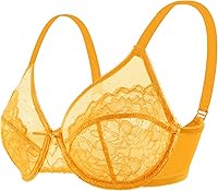 Vista 6 de HSIA - Brasieres reductores para mujer, diseño de cobertura completa con aros, talla extragrande, efecto realce para busto grande, con encaje floral