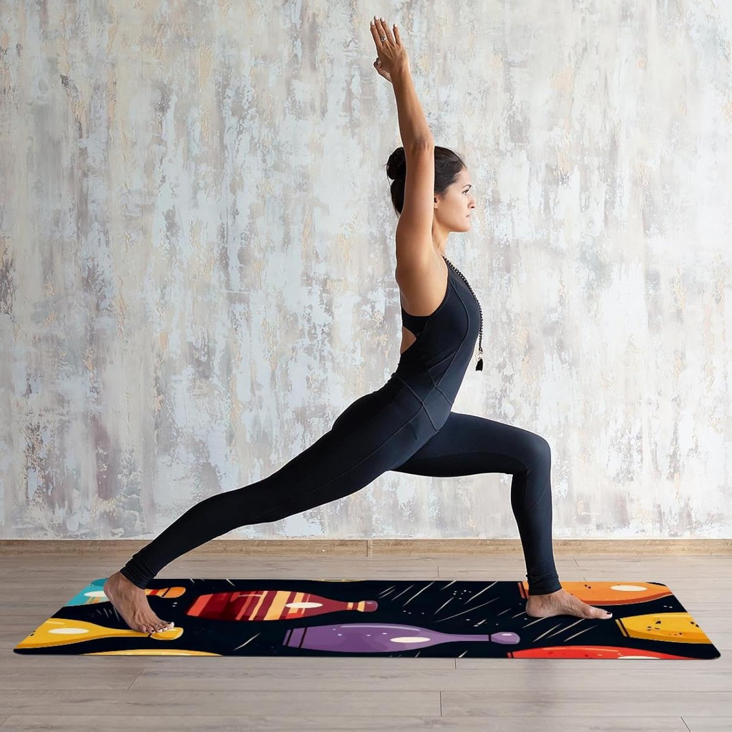 Yoga Towel, Bowling Pattern Non Slip Sweat Absorbent Hot Yoga Mat Towel for Hot Yoga, Pilates and Fitness - 72.8" x 26.8"