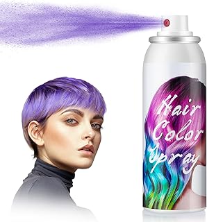 Spray De Color Para El Cabello Morado, Laca Temporal Para El Cabello Coloreada, Spray De Tinte Capilar Lavable De Una Sola Vez Para Fiestas De Disfraces Cosplay Halloween, Tinte Rápido -100ml