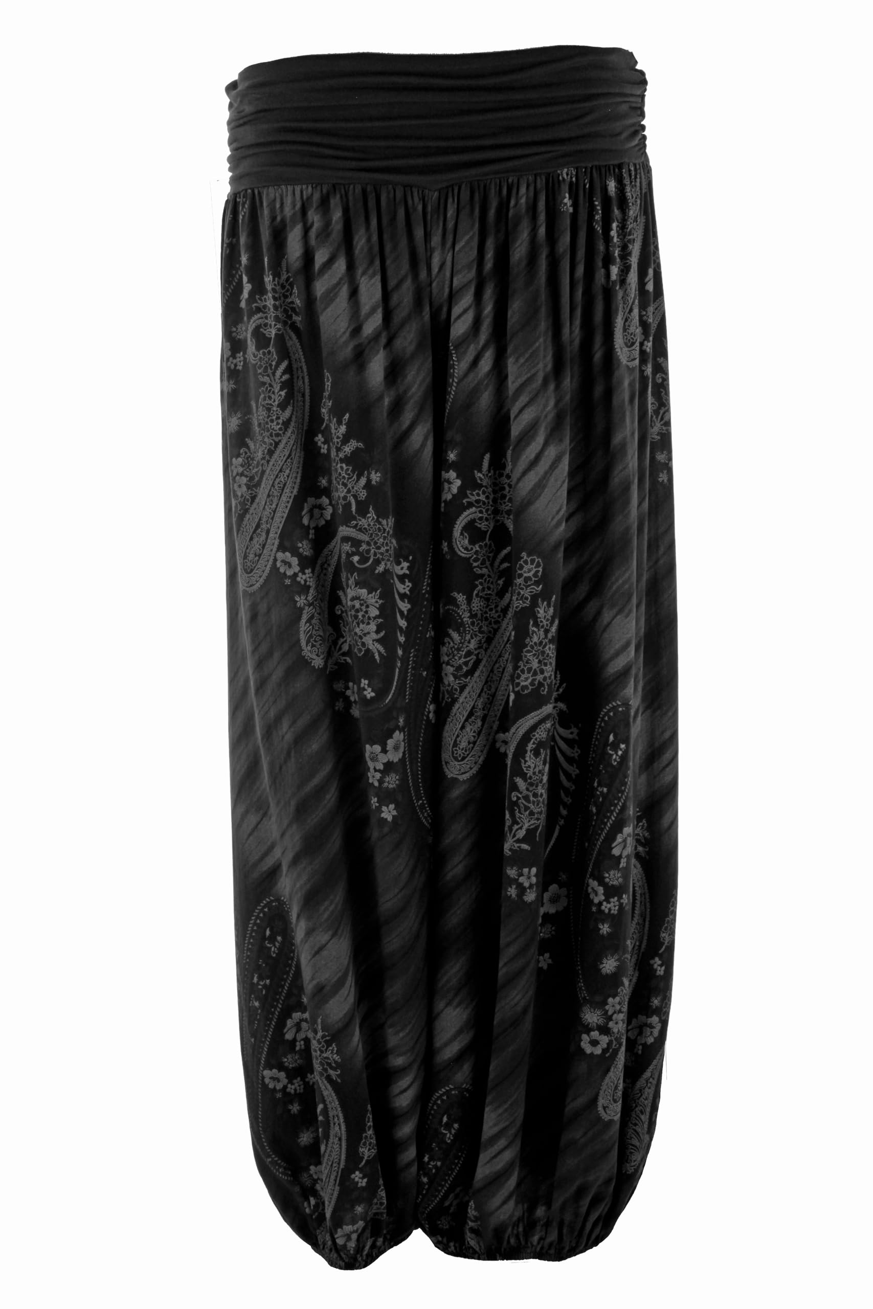 Texture Women's Black Italian Lagenlook Tie Dye Viscose Boho Harem Ali Baba Trouser Pants Joggers One Size (As8, Alpha, One_size, Regular, Regular, One Size)