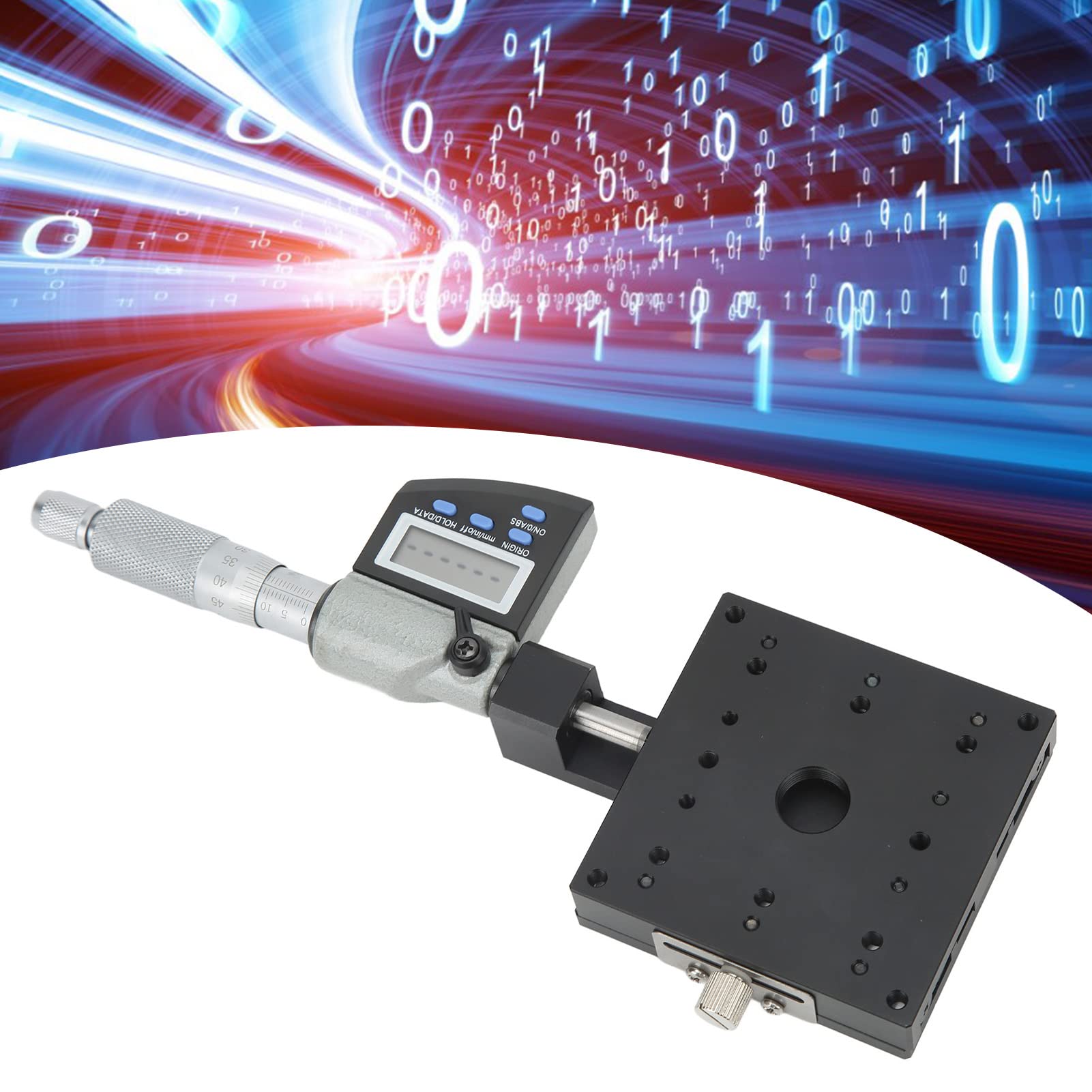 X-Achsen-Schiebetisch, Digitalanzeige-Mikrometer, manuelle lineare Feinjustierplattform, hochpräziser Trimm-Tisch aus Aluminiumlegierung 80x80mm für die optische Ausrichtung im Labor