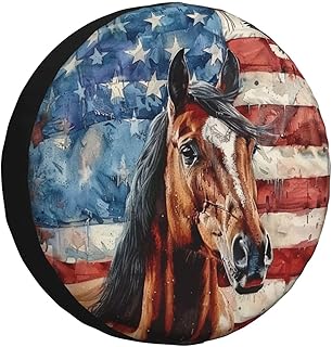 Cubierta de neumático de repuesto de caballo marrón, protectores universales resistentes a la intemperie para caravana, caravana, remolque, SUV, camión, 16 pulgadas
