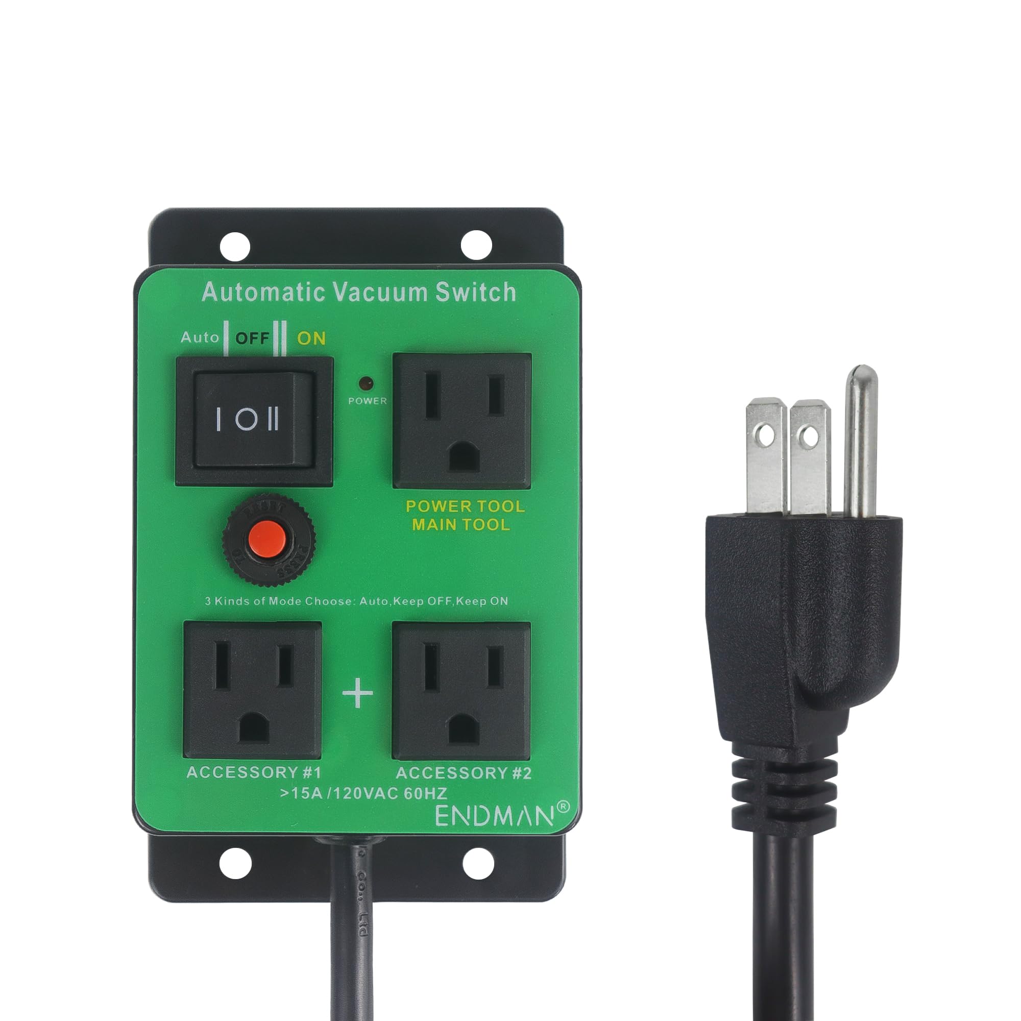 Automatic Vacuum Switch,ENDMAN Dust Control Autoswitch for More Power Tools, Delay Vacuum to Prevent Circuit Overload