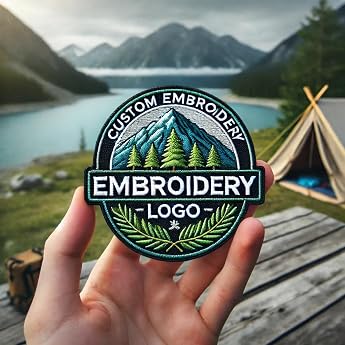 Custom Embroidered Patches - Iron on Patch Sew on Back Personalised Logo Text or Design for Hats Bags Jackets and Uniforms