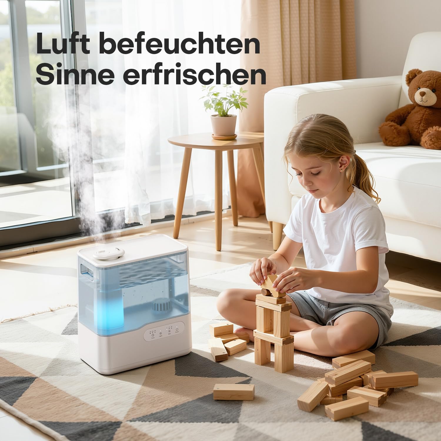 AROEVE Luftbefeuchter 5L Top-Fill Kaltnebel mit Aroma Diffuser, 7-Farben Nachtlicht, Timer, 36H/25dB Leiser Ultraschall