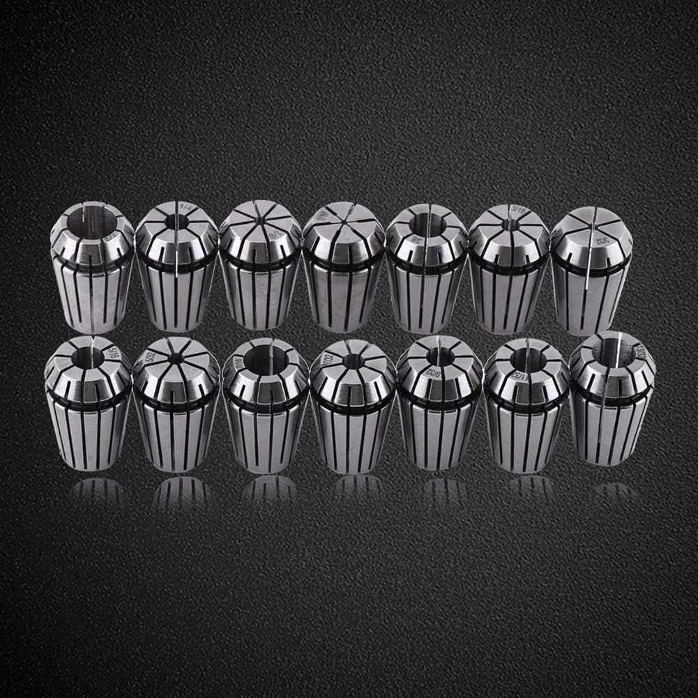 14pcs ER20 Spring Collet Set for CNC Engraving Machine and Milling Lathe Tool, 1/16" to 1/2" High Precision Workholding Collets with Individual Protective Packaging