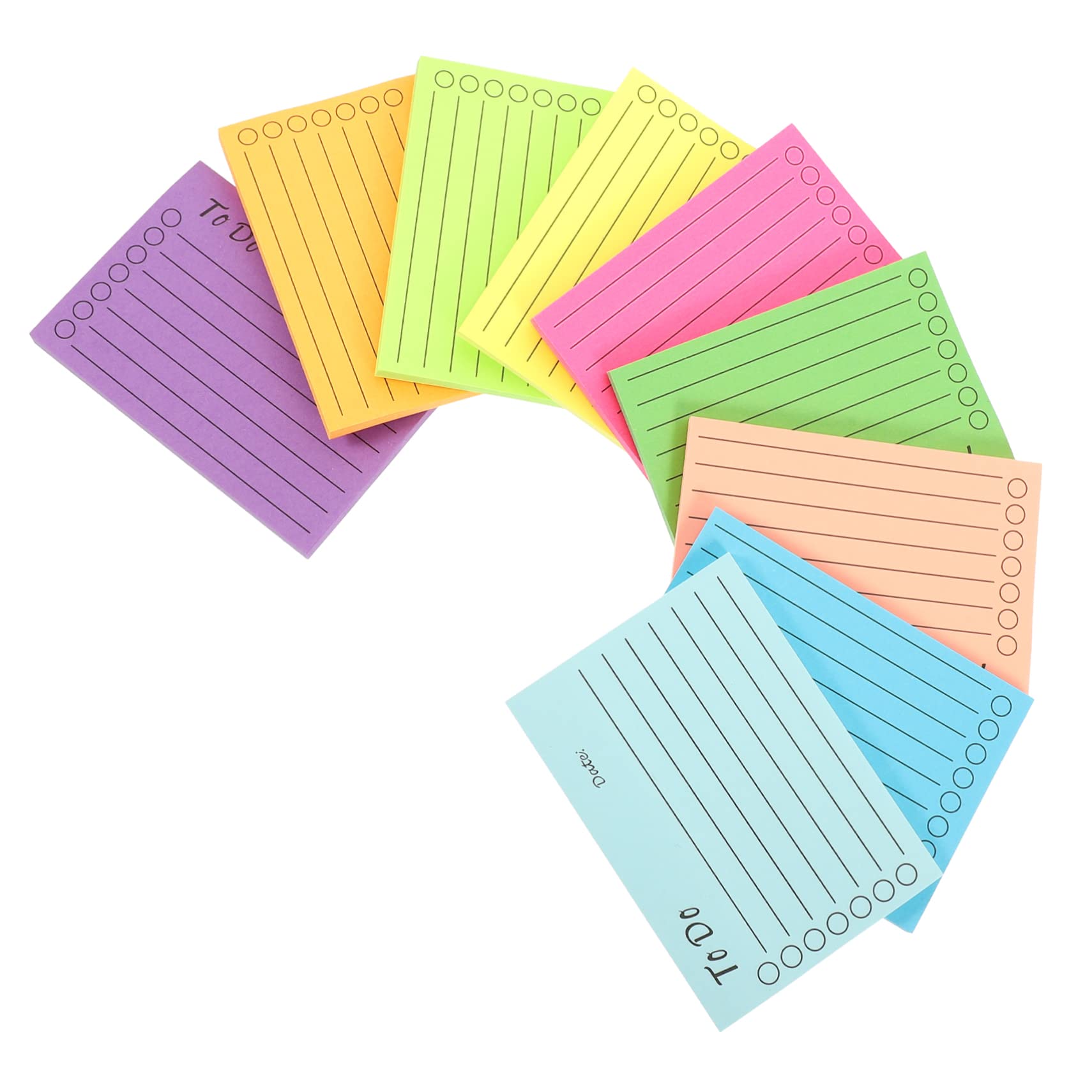 SEWACC 3 Sätze Teiliges Fluoreszierendes Memo Pad Set Selbstklebende Haftnotizen Für Büro Schule Und Zuhause Wiederverwendbare Notizzettel Verschiedenen Farben Leicht 9 Stücke * 3