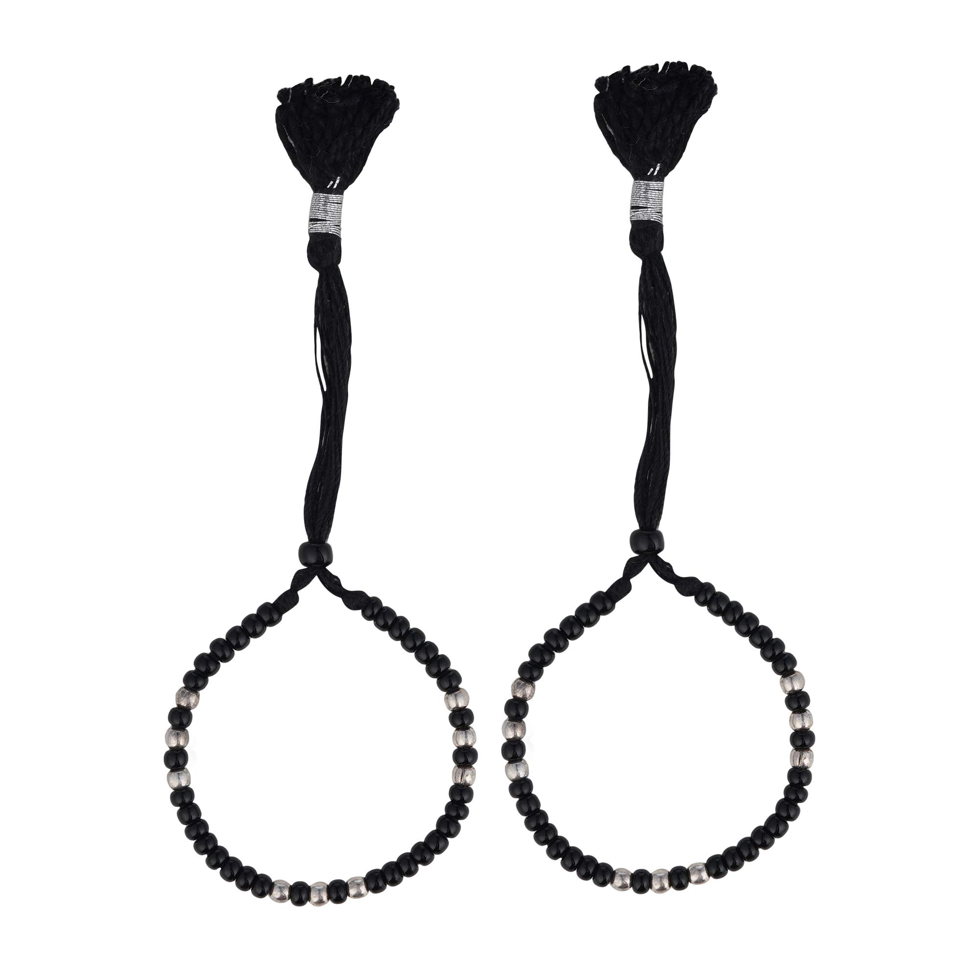 DHRUVS COLLECTION 925 Pure Silver Pair of Adjustable Handmade Thread Nazariya Bracelet for Baby Boys & Baby Girls - 4.5 Gram Approx (B08R8G571L) Amazon Price History, Amazon Price Tracker