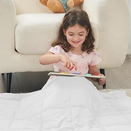 Vista 354 de yescool - Manta con peso, 10 libras, fresca, transpirable, con cuentas de cristal prémium, lavable a máquina, para dormir, 90-110 libras, 41 x 60