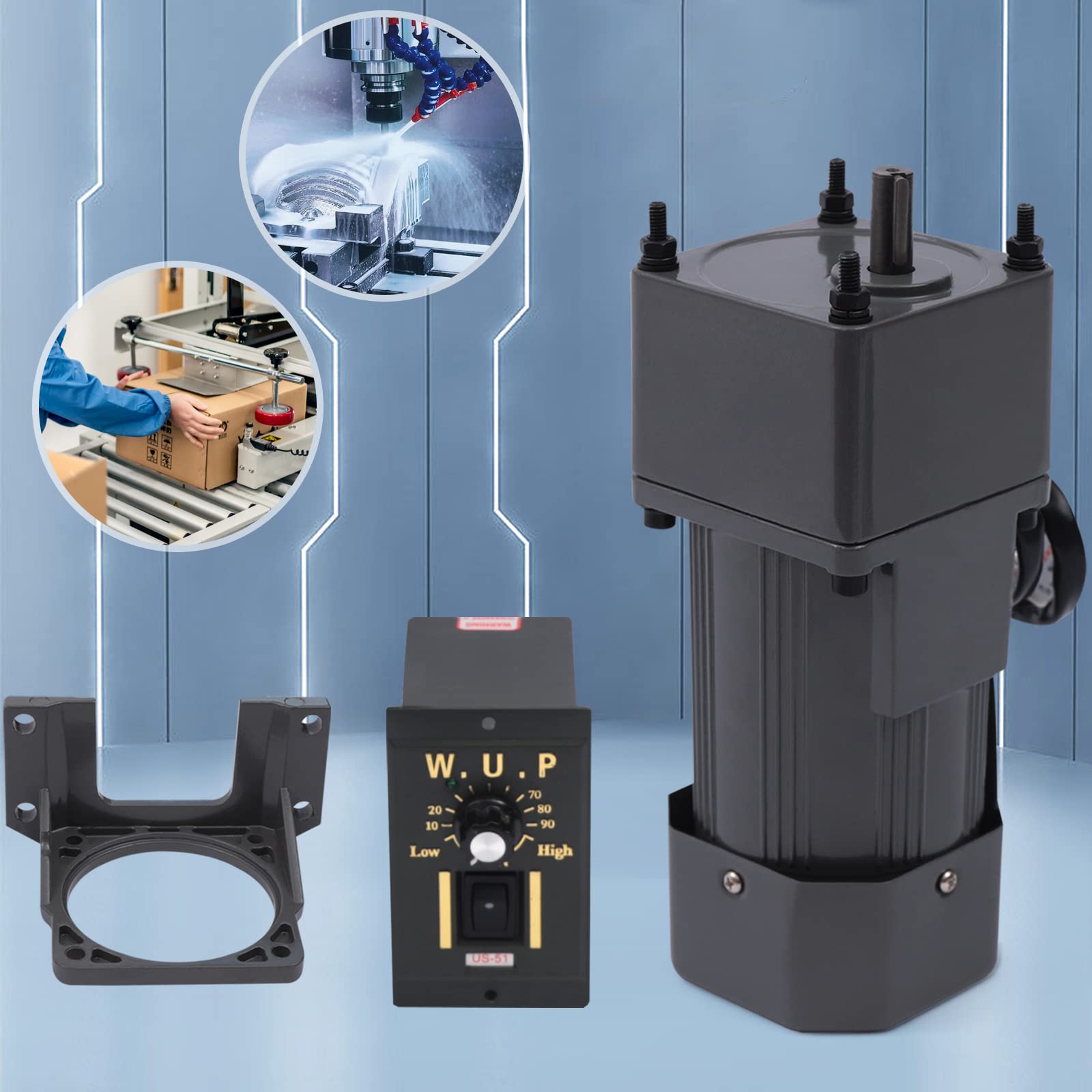 Motore elettrico AC 220 V, 90 W, motore elettrico, motore compatto, velocità di rotazione regolabile, alta potenza, dimensioni compatte