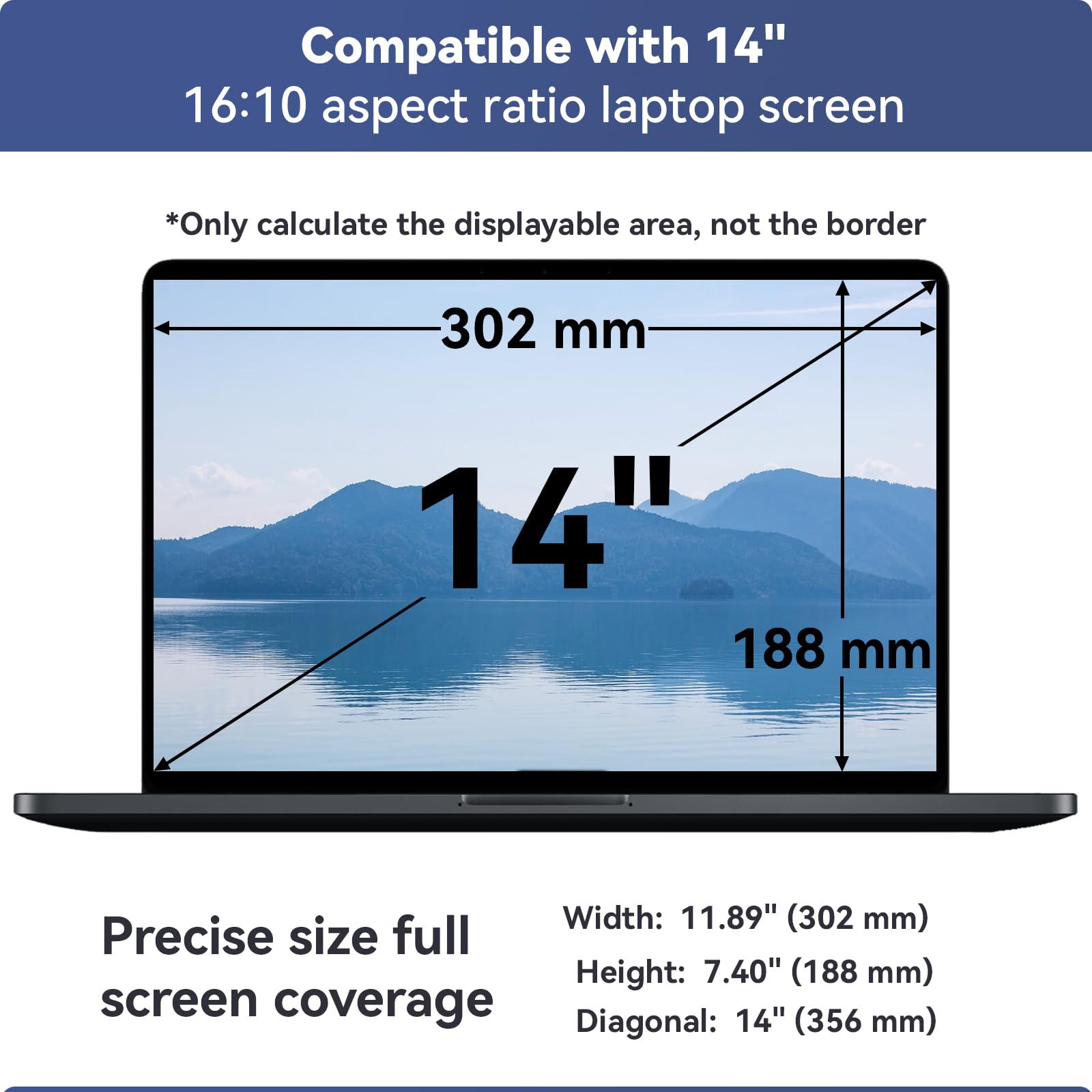 Protescreen [2 Unità] Anti Luce Blu Protezione Schermo 14 Pollici Aspetto 16:10 per Laptop, Compatibile con Lenovo/Acer/HP/Dell/Thinkpad/ASUS, Laptop Anti Graffio Schermo Protector