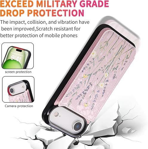 Miniatura 90 de UEEBAI Funda tipo cartera para iPhone 15 Pro Max con tarjetero, cubierta de cuero PU con soporte, bloqueo RFID, doble cierre magnético, relieve de