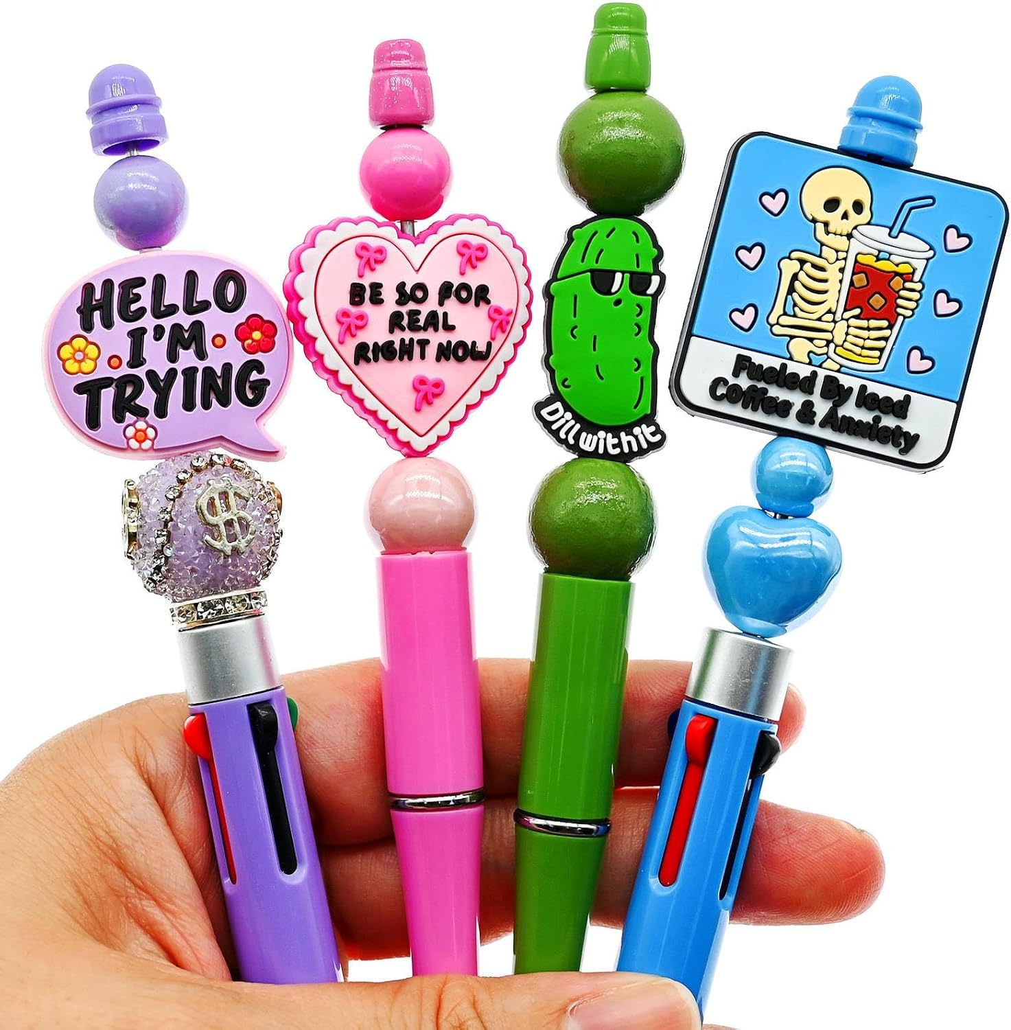 Funny Focal Beads 50PCS Sarcastic Humor Focal Bead Hilarious Focals for Pens/Necklace/Keychains/Bracelets/Lanyards Worker Coworker Women Gifts