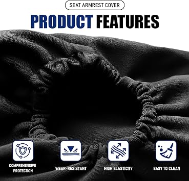 2PCs Car Armrest Cover Elastic Fabric,Soft Car Front Seat Arm Rest Cover | Universal Automotive Seat Arm Rest Slipcover Protectors,Center Console Lid Armrest Covers Replacement for Cars Van Truck SUV