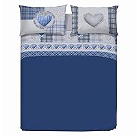 PENSIERI DELICATI Completo Letto Matrimoniale 100% Cotone, Completo Lenzuola Matrimoniali
