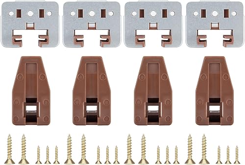 Vista 17 de LONTAN Paquete de 4 guías de plástico para cajones y guías de repuesto para cajones de montaje central, guías de cajones de plástico para aparador