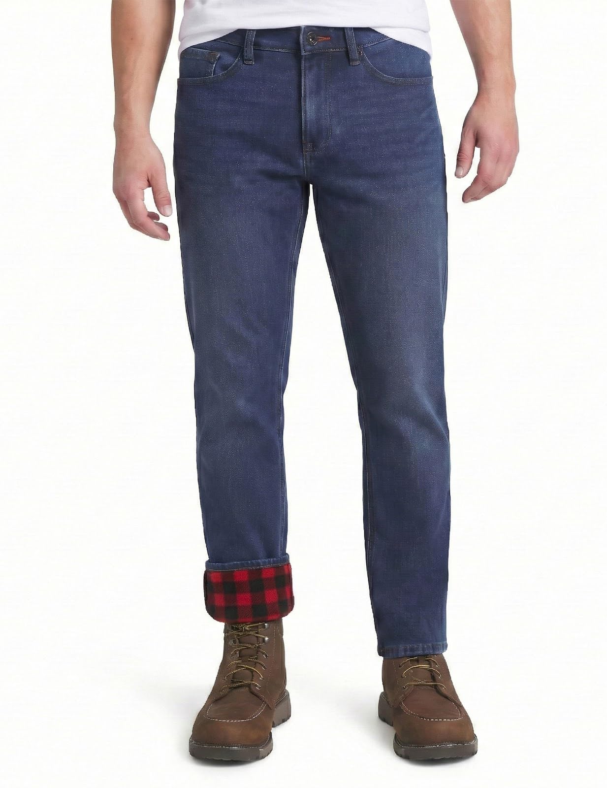 Weatherproof Vintage Fleece Lined Jeans Men - Regular Fit Soft Warm Cold Weather Insulated Fleece Winter Pants for