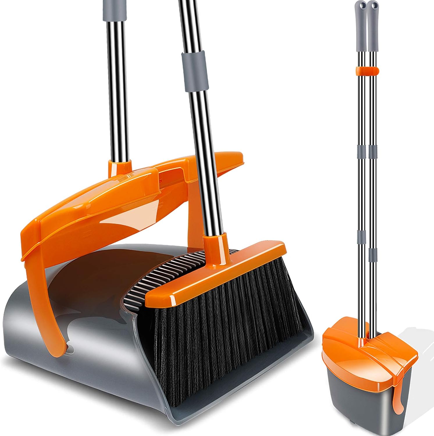 Kelamayi Broom and Dustpan Set Foldable Stainless Long