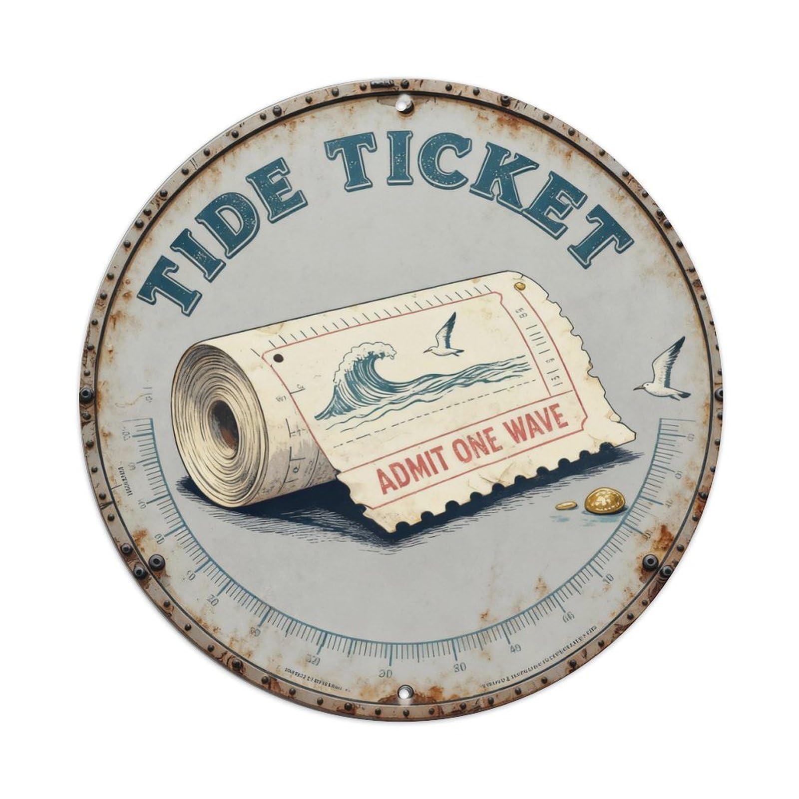 Tide Ticket Sign Metal Tin Sign Plaque