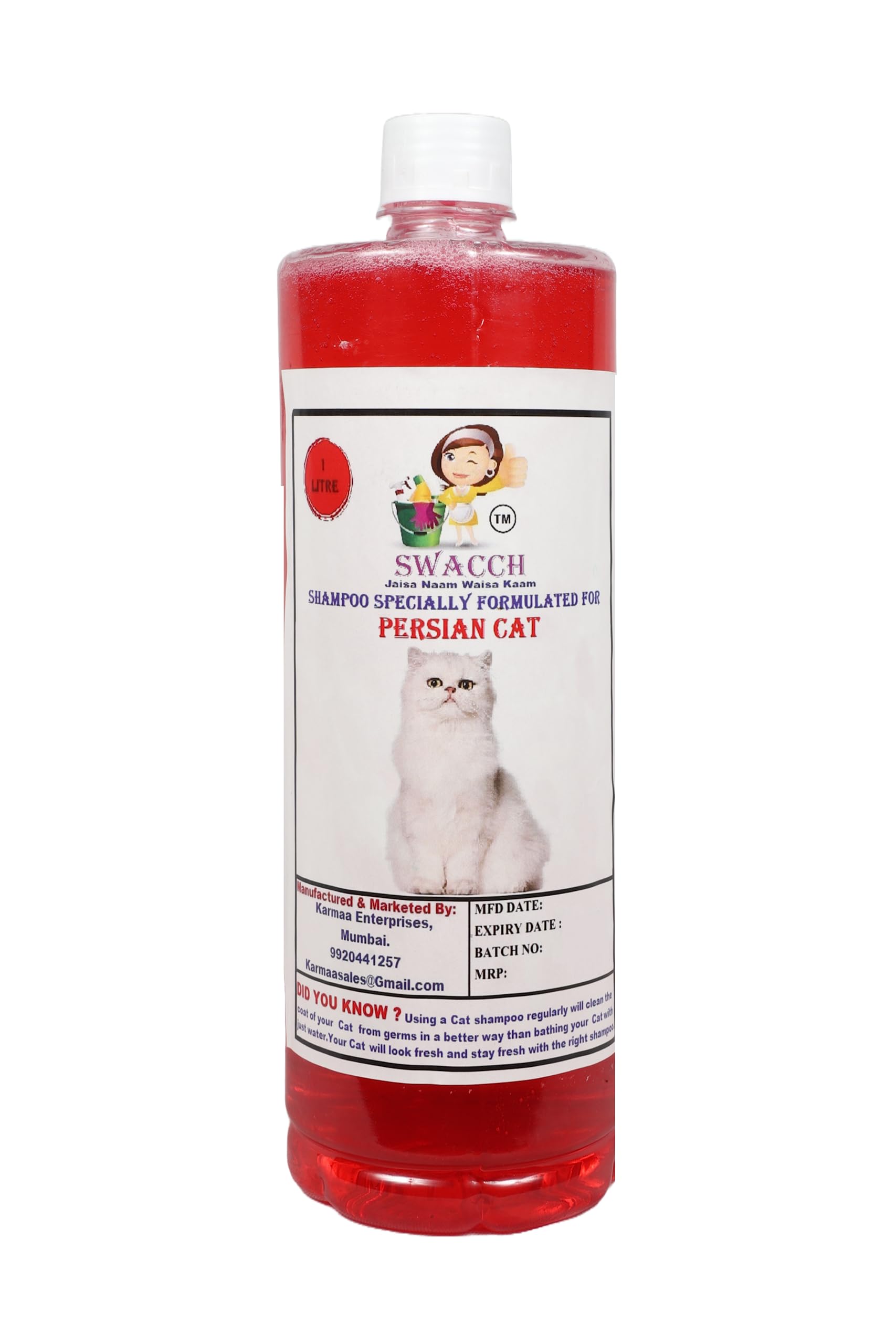 Swacch Shampoo Specially Formulated For Persian Cat (1 Liters) Jasmine (B0C2KHSW66) Amazon Price History, Amazon Price Tracker