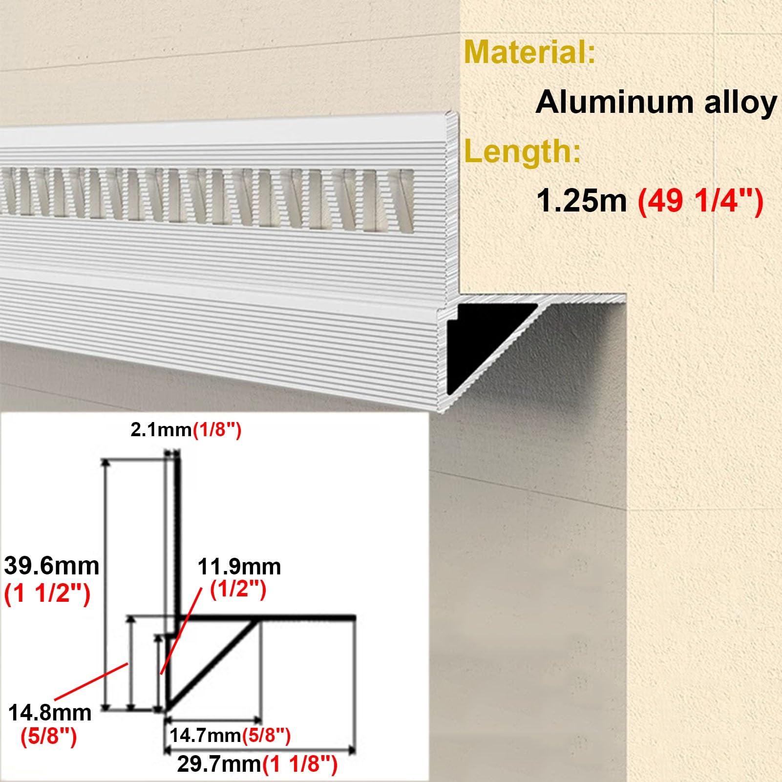 Vierteaguas Muro Exterior Perfil Vierteaguas Impermeable para el Alféizar | Perfil Metálico Resistente para el Borde de Canalones ariz, Perfil de Borde Exterior de Alero para Drenaje de Agua(5Pack)