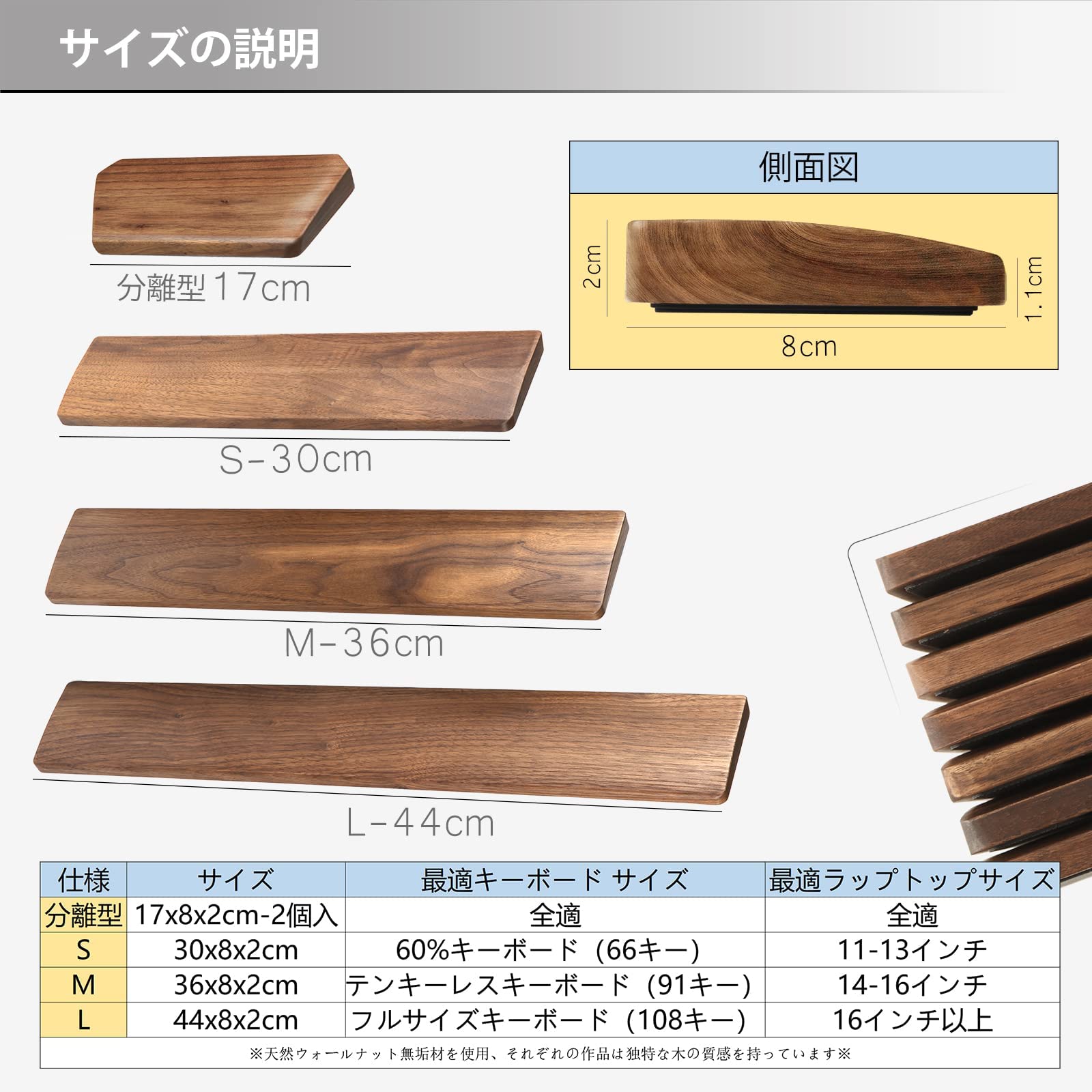 Amazon.co.jp：Faluber 木製リストレスト アームレスト ウッド