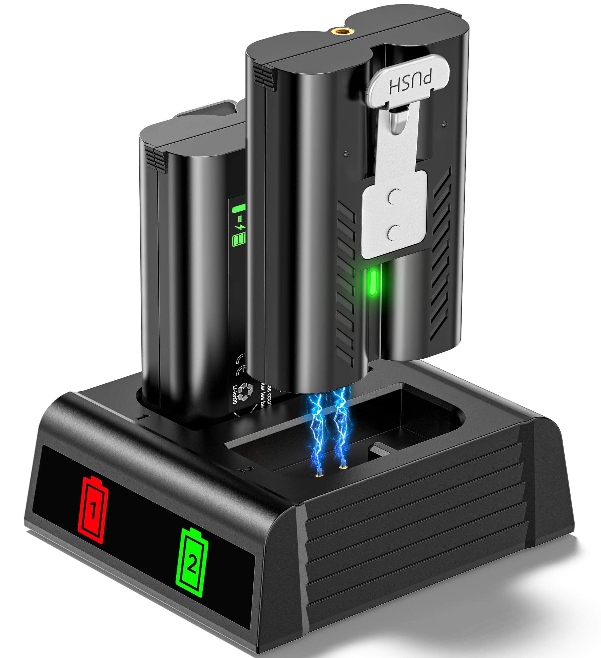 Batteria Per Ring Doorbell 6080mAh - 2 Pezzi Con Stazione Di Ricarica - Compatibile Con Video Doorbell 2/3/4 - Foto 3