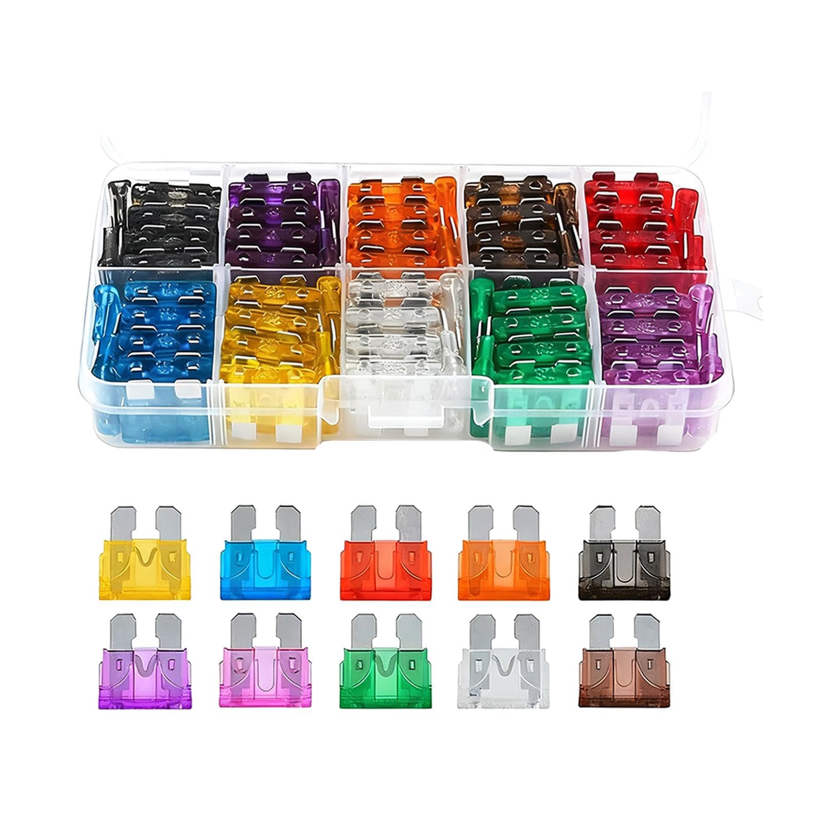 Zernavith 100Pcs Standard Blade Car Fuses,Auto Blade Fuses Replacement