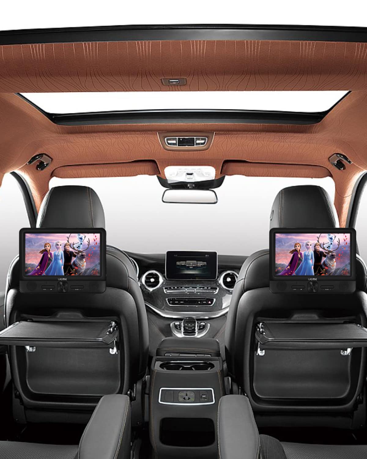 KALLAK Auto-Kopfstützenhalterung für Tragbare DVD-Player mit Zwei Bildschirmen, 2 Halterungen für WONNIE/NAVISKAUTO/Sylvania Doppelbildschirm-DVD-Playern, Winkelverstellbare Kopfstütze