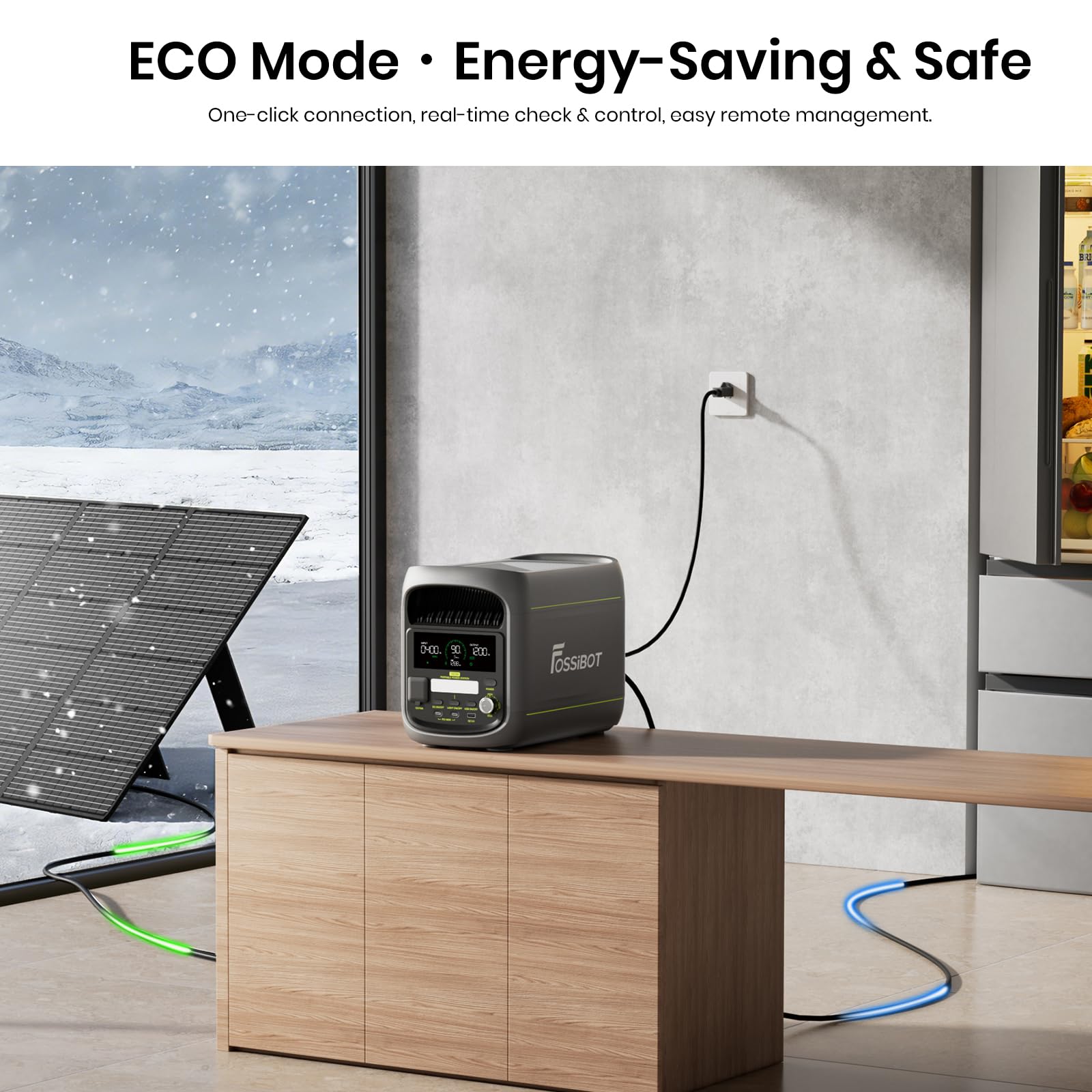 FOSSiBOT F1800 Tragbare Powerstation 1800W, 1024Wh LiFePO4 Solargenerator mit 200w solarpanel, 100W Typ-C, 0-100% Akku in 45 Min, für Camping, Wohnmobil, RV, Reisen
