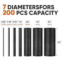 Vista 2 de Eventronic - Kit de tubos termorretráctiles de 200 piezas, longitud extra de 3.54 pulgadas, relación 3:1, tubo de doble pared con fuerte