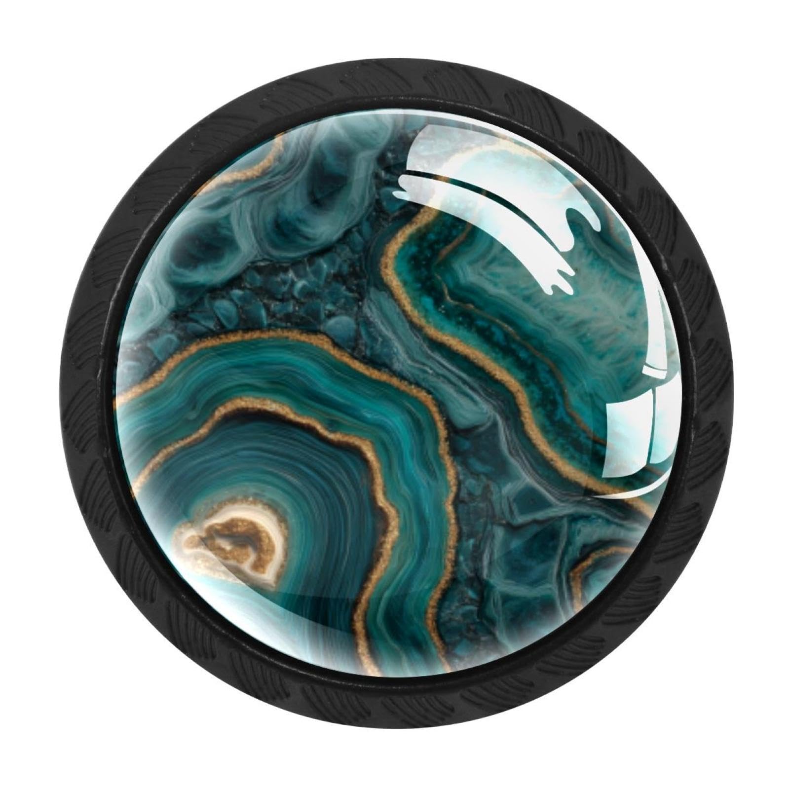 Bouton de tiroir agate bleu sarcelle pour remplacer poignée usée