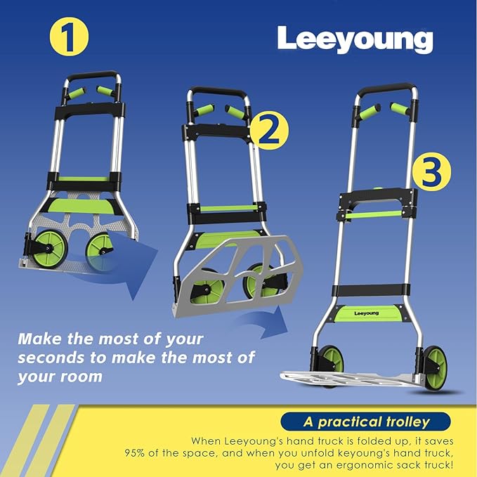 Carretilla Plegable Leeyoung 309 lb Aluminio con Ruedas PP+EVA miniatura 7